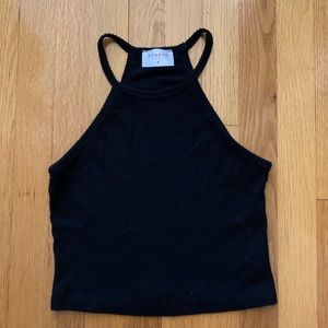 Black knitted halter top